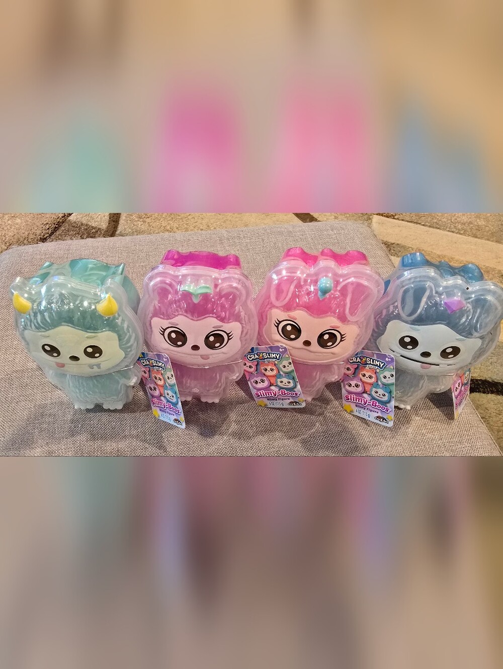 Bundle Of 4 Cra-Z-Slimy Slimy-Boos Pink Character Slime Figures